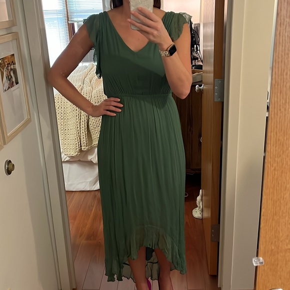 Anthropologie Sidra Dress US8 Green High Low - Picture 3 of 3